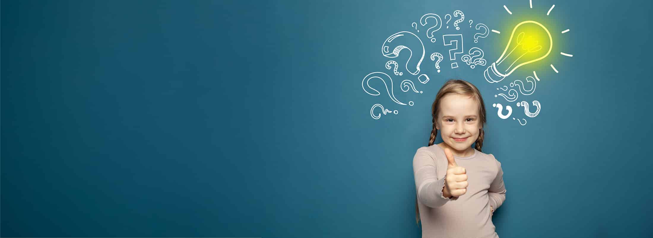 child with lightbulb