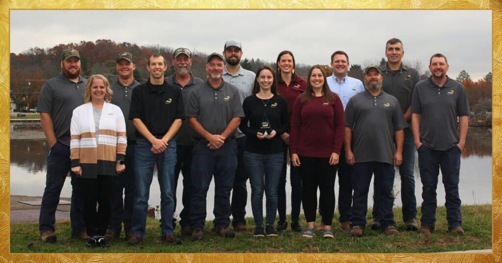 LL&P team photo with award