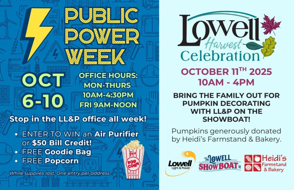 Public Power Week and Lowell Celebration graphic